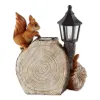 Solar-Powered Garden Squirrel Welcome Sign for Outdoor Decor