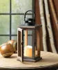 Rustic Lodge Wooden LED Candle Lantern - Decorative Lighting for Home and Garden